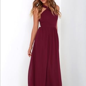 Lulu’s Air of Romance Burgundy Maxi Dress